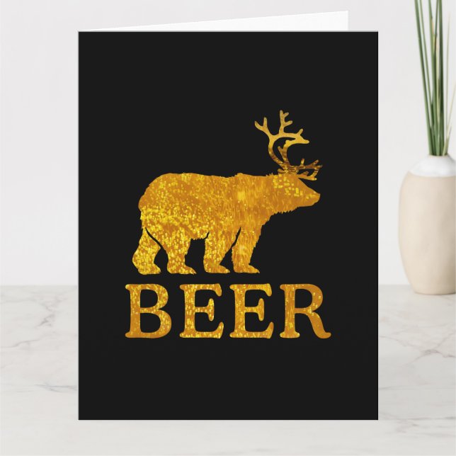Bear Deer or Beer Bold Silhouette Card (Front)