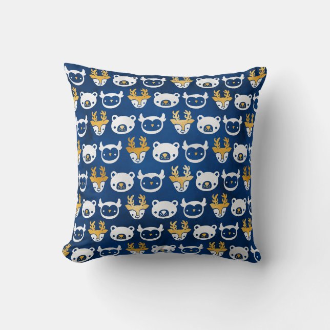  Bear, Deer & Owls Cushion (Front)