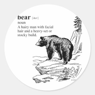 BEAR DEFINITION CLASSIC ROUND STICKER