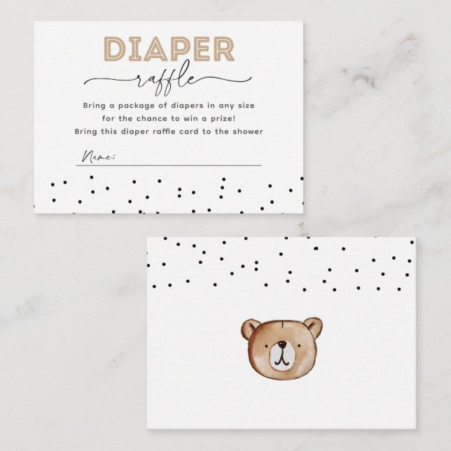 Bear Diaper Raffle Card (Front/Back)