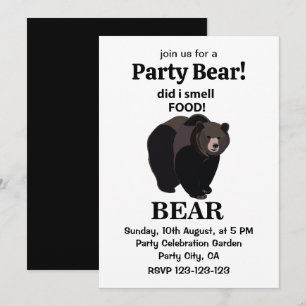 Bear Did I Smell Food Funny Bear Invitation
