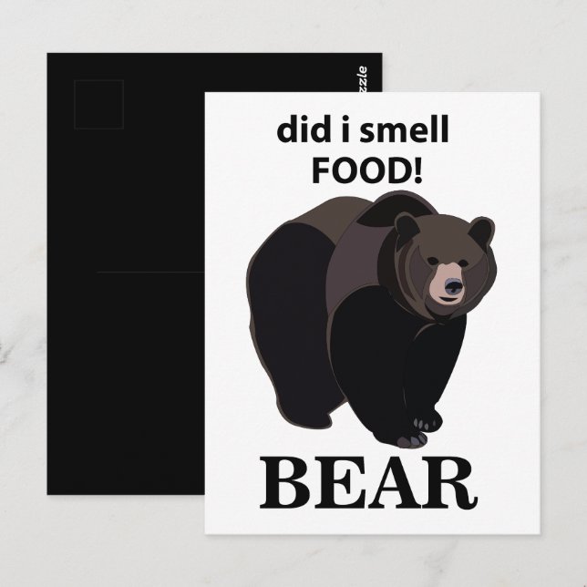 Bear Did I Smell Food Funny Bear Postcard (Front/Back)