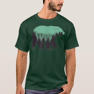 Bear Double Exposure Surreal Wildlife Animal 206 T-Shirt