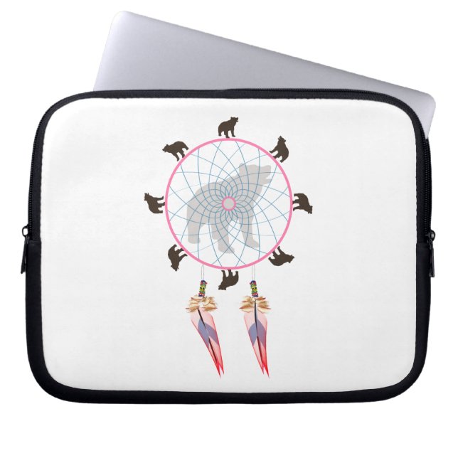 Bear Dream Catcher Laptop Sleeve (Front)