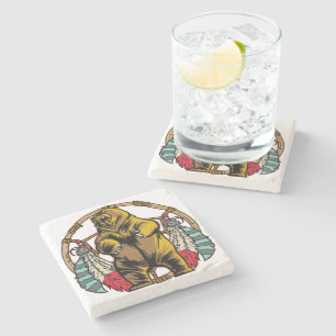 Bear Dream Catcher Stone Coaster