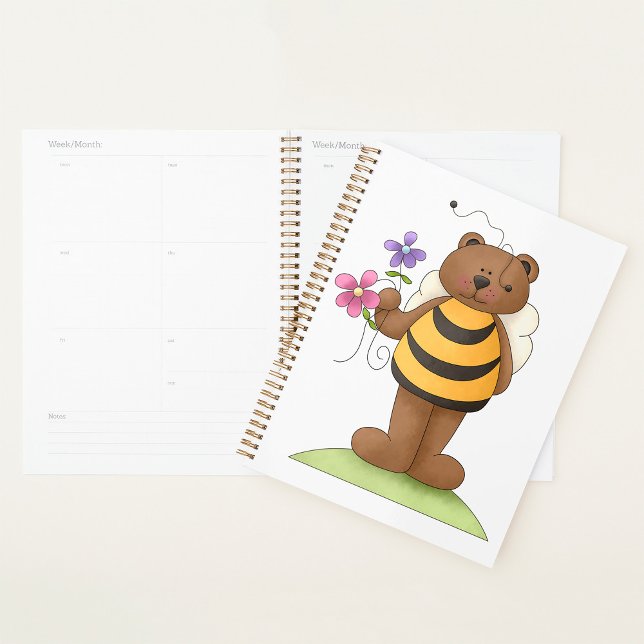 Bear Dressed as Bumblebee with Flowers Planner (Creator Uploaded)