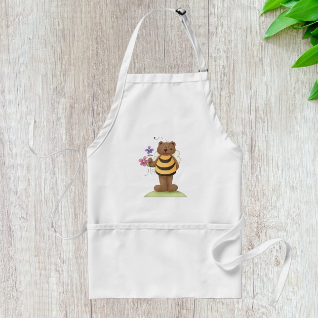 Bear Dressed as Bumblebee with Flowers Standard Apron (Creator Uploaded)