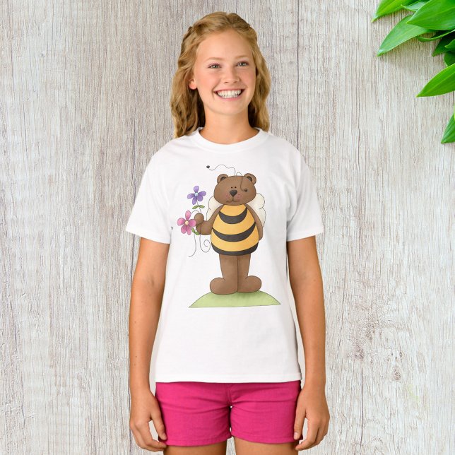 Bear Dressed as Bumblebee with Flowers T-Shirt (Creator Uploaded)