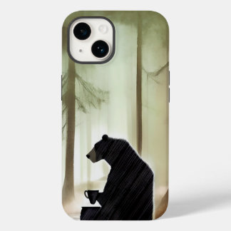 Bear Drinking Coffee in the Woods Case-Mate iPhone 14 Case