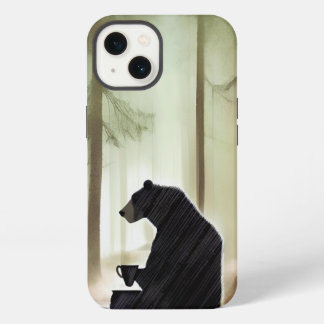 Bear Drinking Coffee in the Woods iPhone 13 Case