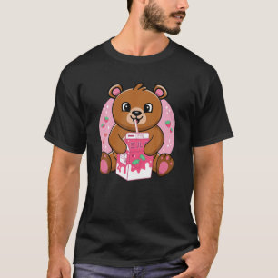 Bear Drinking Strawberry Milk For Men Women Boys G T-Shirt