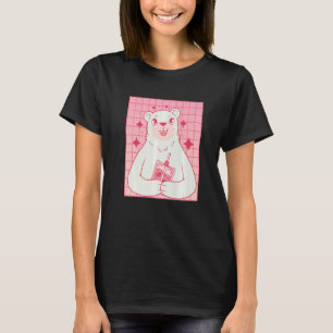 Bear Drinking Strawberry Milk T-Shirt