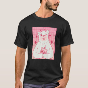 Bear Drinking Strawberry Milk T-Shirt