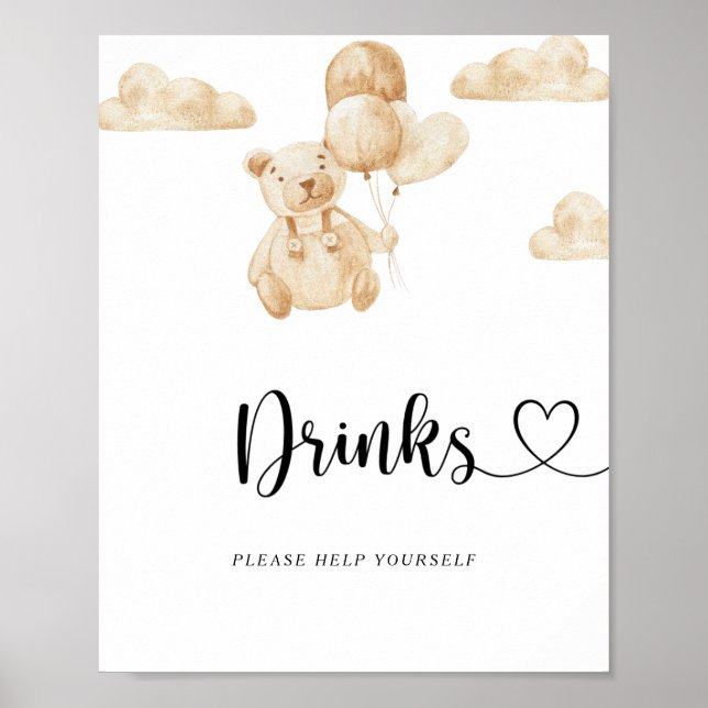 Bear Drinks help yourself Poster (Front)