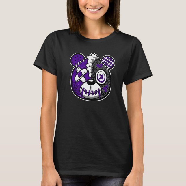 Bear Dripping  Loves Dark Iris 3s Unisex Matching T-Shirt (Front)
