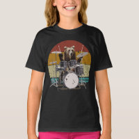 Bear Drummer Playing Drums Girl T-Shirt