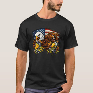Bear Eagle Cheese Grater USA Flag Grizzly Funny 4t T-Shirt