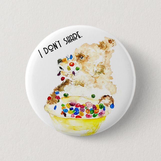 Bear Eating Cereal 6 Cm Round Badge (Front)