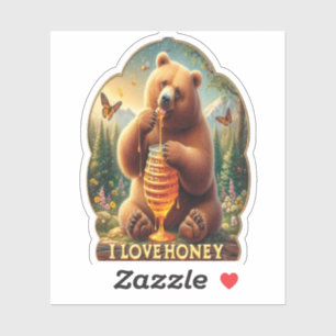 Bear Eating Honey From A Honeycomb