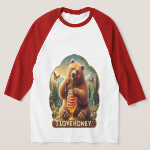 Bear Eating Honey From A Honeycomb T-Shirt
