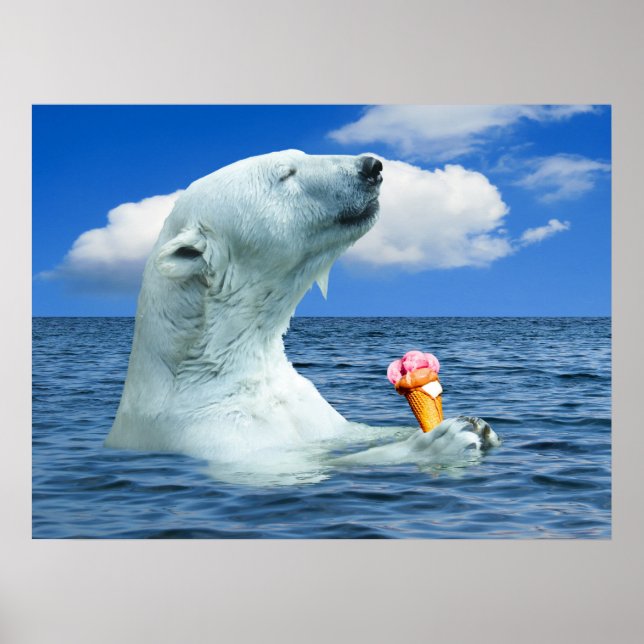 Bear Eating Ice Cream Poster (Front)