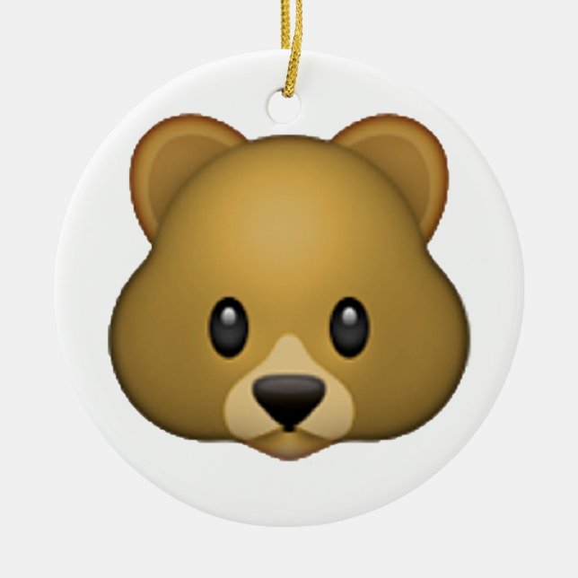 Bear - Emoji Ceramic Tree Decoration (Front)