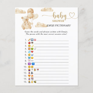 Bear Emoji picture game baby shower