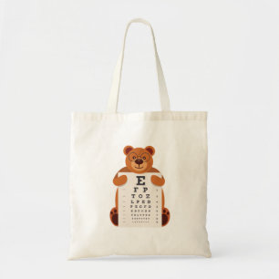 Bear eye chart tote bag