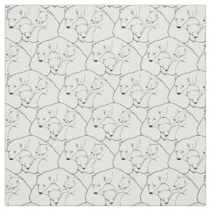Bear Fabric Polar Bear Art Fabric Mother & Cubs
