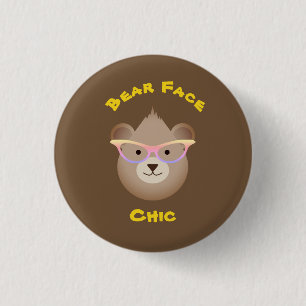 Bear Face Chic 3 Cm Round Badge