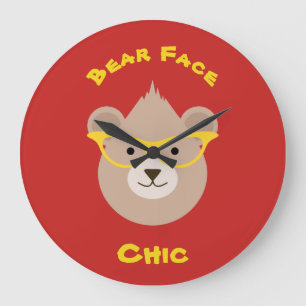 Bear Face Chic Large Clock
