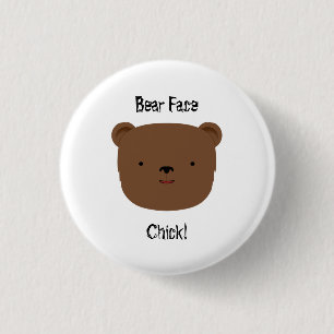 Bear Face Chick 3 Cm Round Badge
