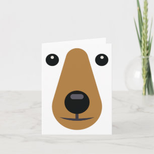 Bear Face Cute Easy Halloween Costume Kids Adults  Card