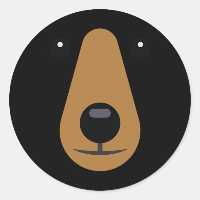 Bear Face Cute  Easy Halloween Costume Kids Adults Classic Round Sticker (Front)
