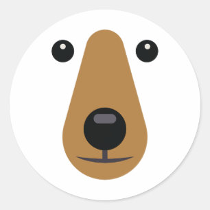 Bear Face Cute Easy Halloween Costume Kids Adults Classic Round Sticker