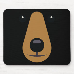 Bear Face Cute  Easy Halloween Costume Kids Adults Mouse Mat