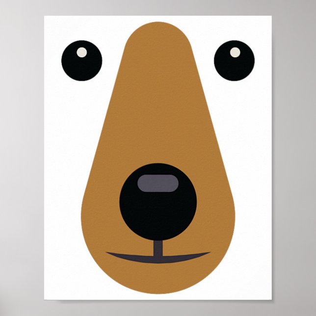 Bear Face Cute Easy Halloween Costume Kids Adults  Poster (Front)