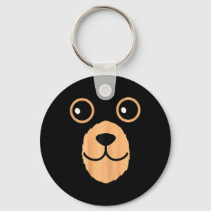 Bear Face Halloween Costume Brown Bear Animal Kids Key Ring