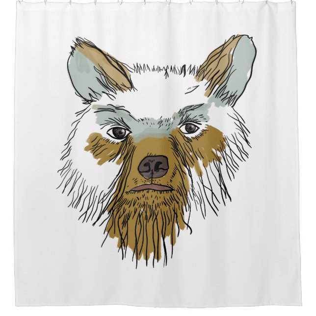 Bear Face Shower Curtain (Front)