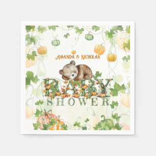 Bear Fall Baby Shower Napkin