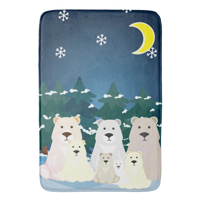 Bear family  bath mat (Front Vertical)