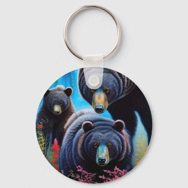Bear family collage key ring (Back)