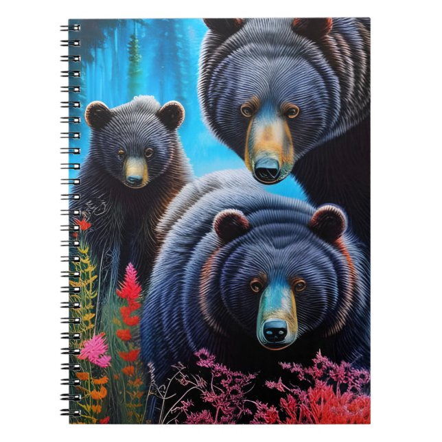Bear family collage notebook (Front)