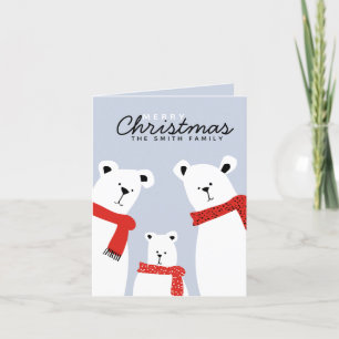 Bear Family Merry Christmas Holiday Card