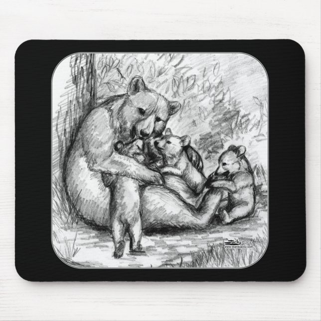 Bear Family Mouse Mat (Front)