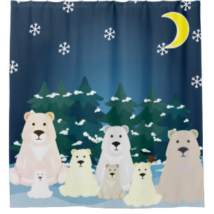 Bear family shower curtain