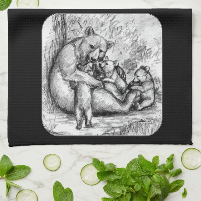 Bear Family Tea Towel (Folded)