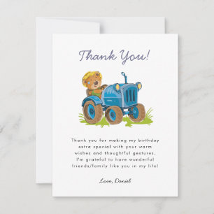  Bear Farm Tractor  Thank You Card