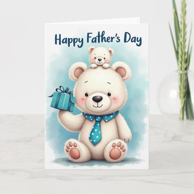 Bear Fathers Day Scene Card (Front)