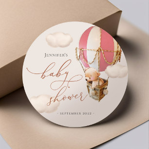 Bear Favour Tags! Baby Shower Classic Round Sticke Sticker